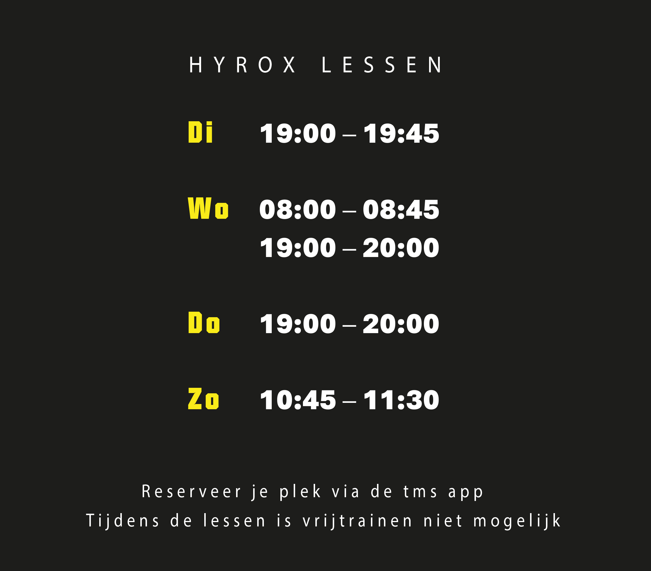 HYROX lessen per 9 nov